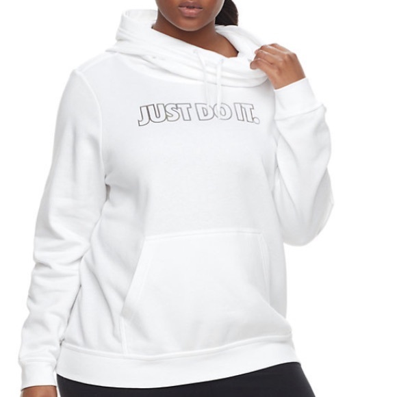 Nike Tops - Nike Logo  Funnel Neck Hoodie XL Sweatshirt